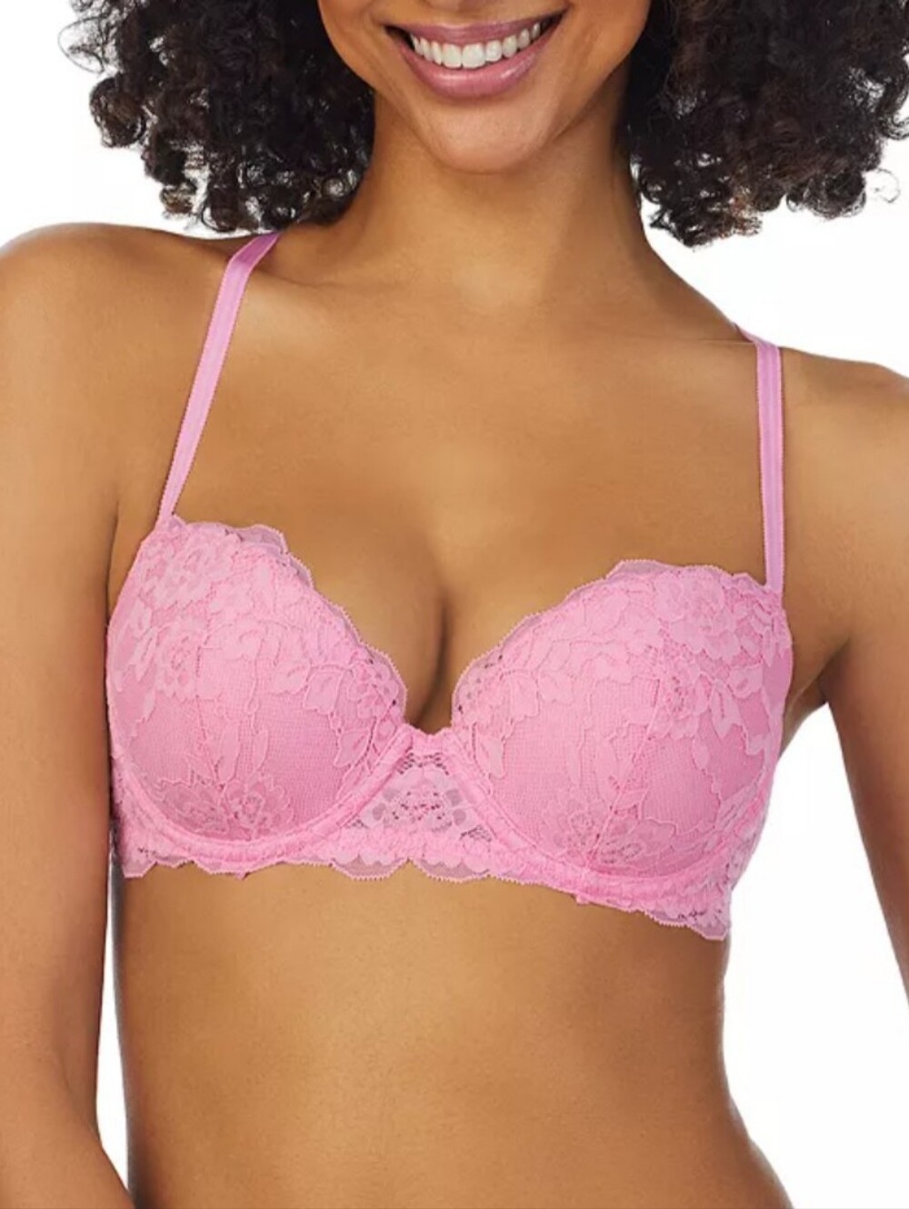 SO Pink Lace Balconette Bra Size 38C